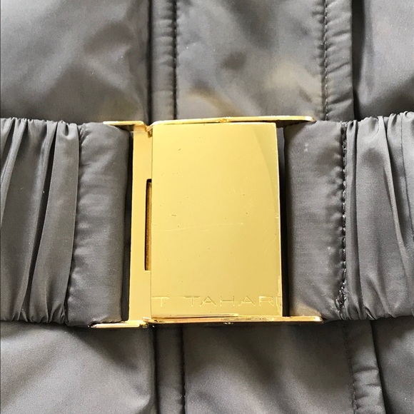 T Tahari Hooded Belted Down Filled Puffer Coat - Picture 5 of 14